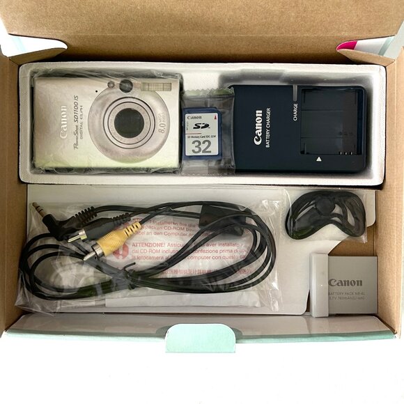 Canon PowerShot Digital ELPH SD1100 IS Camera Battery Charger SD Card Box WORKS! - Picture 12 of 14